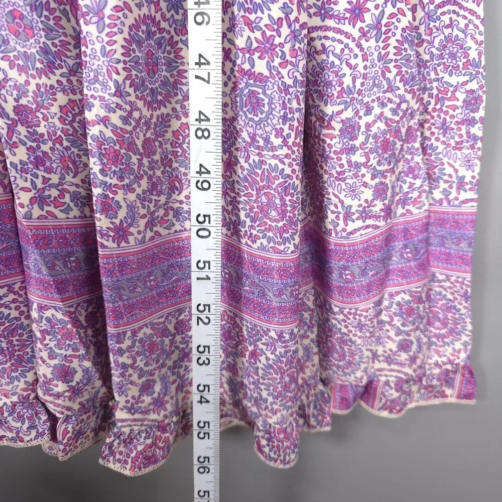RAGA Women’s New Maxi Dress SMALL Paisley Floral Elastic Waist‎ Boho R5060